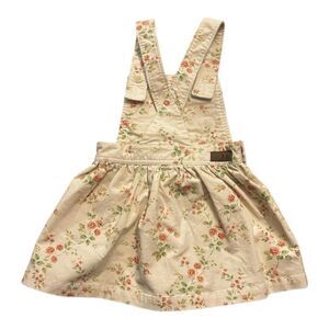 Polo Ralph Lauren Corduroy Dress Girls Floral Jumper Skirtall Cottage Farm